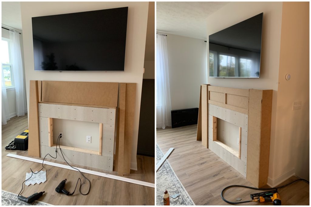 building the surround for my DIY fireplace build