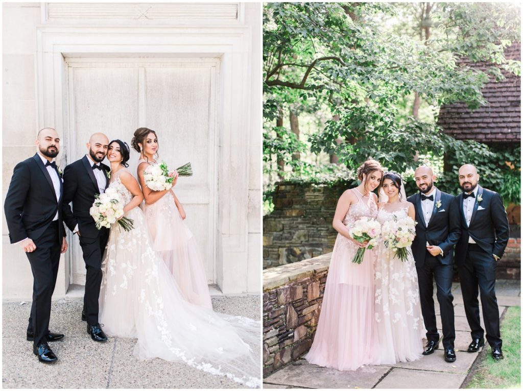 A wedding party posing for their portraits at the Club at Hillbrook