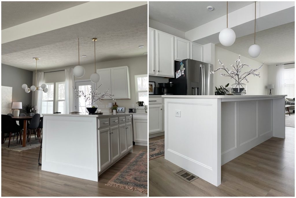 Finished photo from our kitchen island makeover