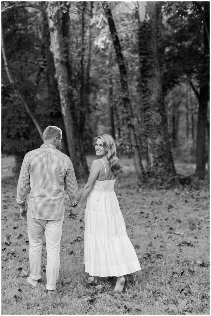 couple posing for their chagrin falls engagement session