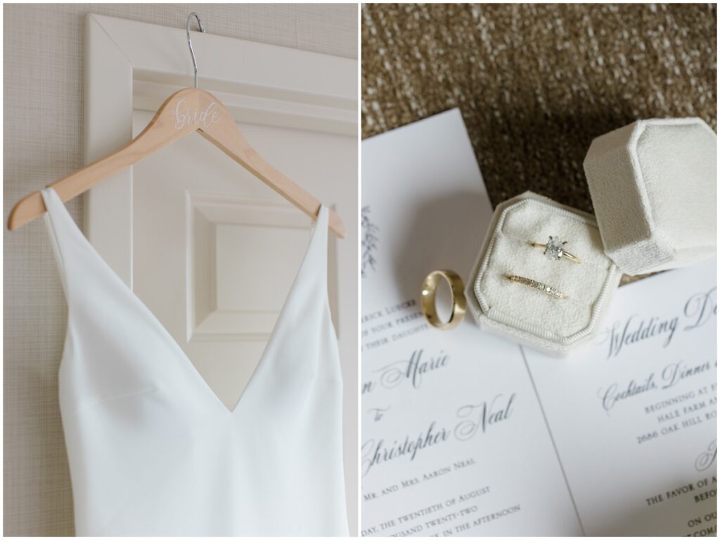 bridal details for a hale farm wedding